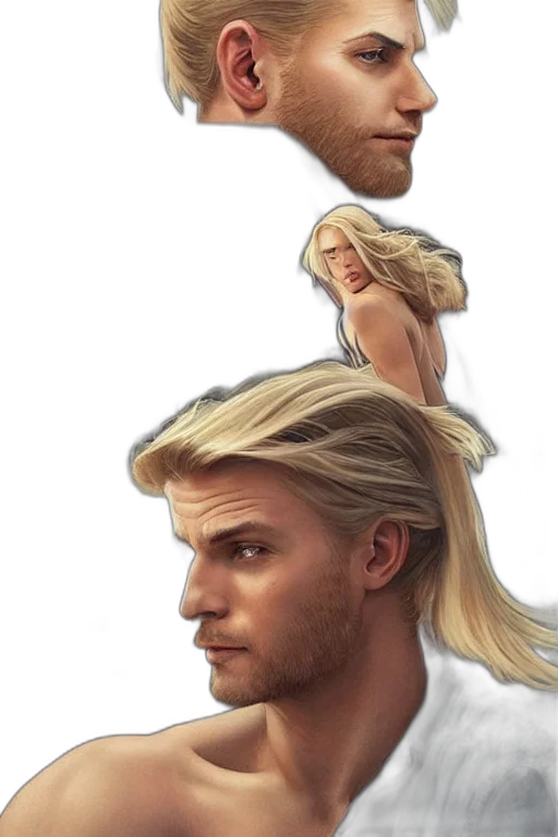 hair, face, concept art, comic book art, fantasy art, photorealistic, beautiful, illustration transparent PNG cut-out