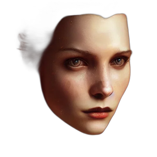 face, mask, crown, robot, photorealistic, 3d render, concept art, fantasy art transparent PNG cut-out