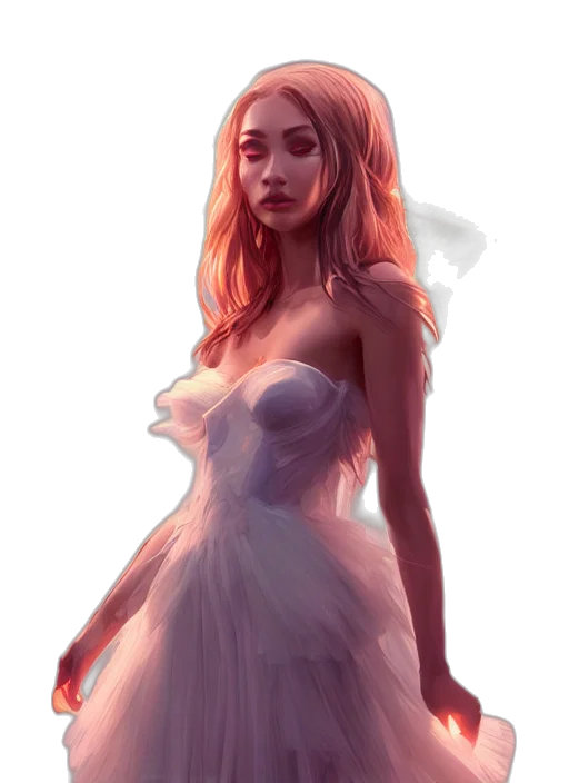 dress, face, creature, concept art transparent PNG cut-out