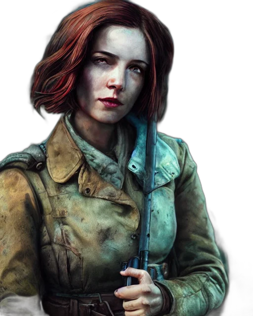 jacket, face, weapon, concept art transparent PNG cut-out