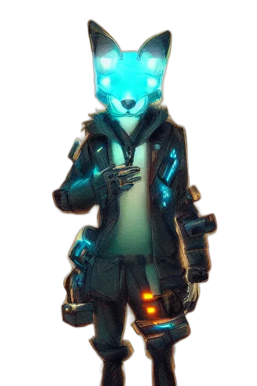 jacket, robot, mask, staff transparent PNG cut-out