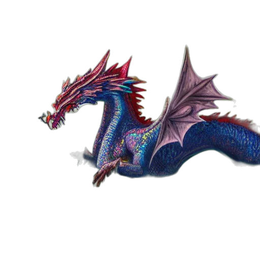 dragon, animal, creature, staff, fantasy art, concept art, 3d render, pixel art transparent PNG cut-out