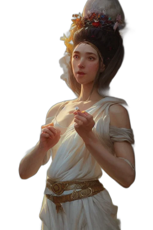 dress, staff, crown, face transparent PNG cut-out