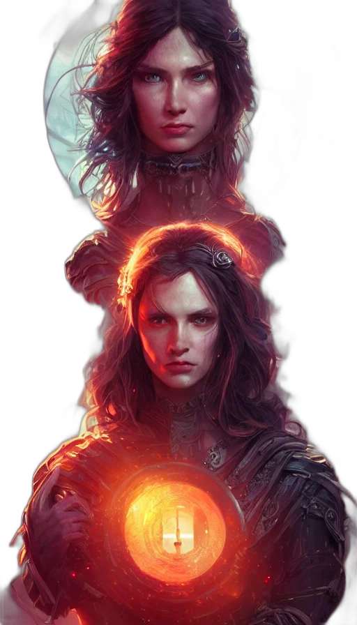 hair, face, sword, jacket transparent PNG cut-out