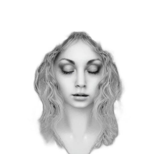 face, hair, mask, crown, photorealistic, fantasy art, pencil sketch, concept art transparent PNG cut-out