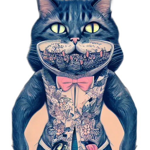 animal, dress, jewelry, cartoon, fantasy art, concept art, photorealistic, dark transparent PNG cut-out