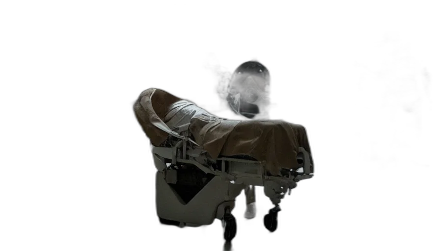 furniture, robot, jacket, weapon, concept art, photorealistic, 3d render, fog transparent PNG cut-out
