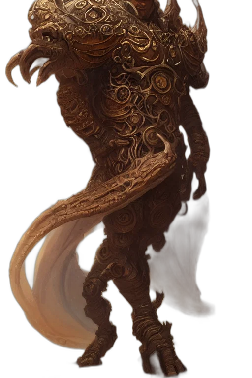dragon, creature, mask, staff transparent PNG cut-out