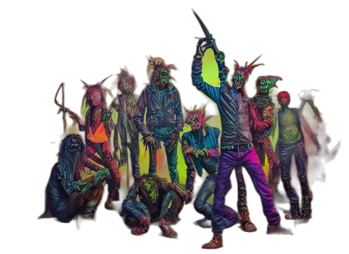staff, creature, mask, jacket transparent PNG cut-out