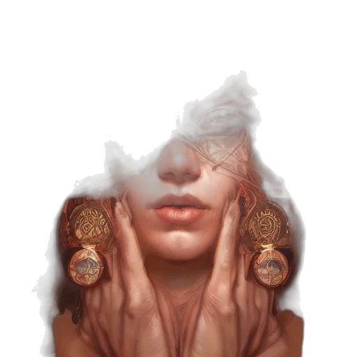 face, mask, crown, jewelry, fantasy art, concept art, photorealistic, oil painting transparent PNG cut-out