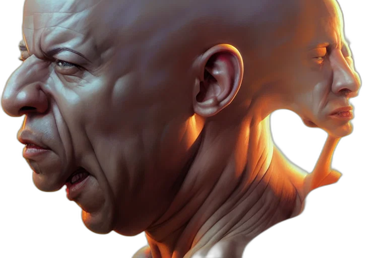 face, photorealistic, concept art, comic book art transparent PNG cut-out