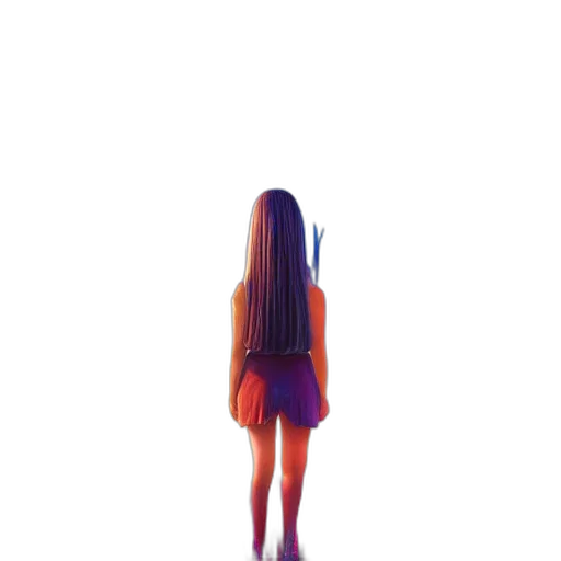 dress, hair, creature, robot, concept art, 3d render, pixel art, anime transparent PNG cut-out