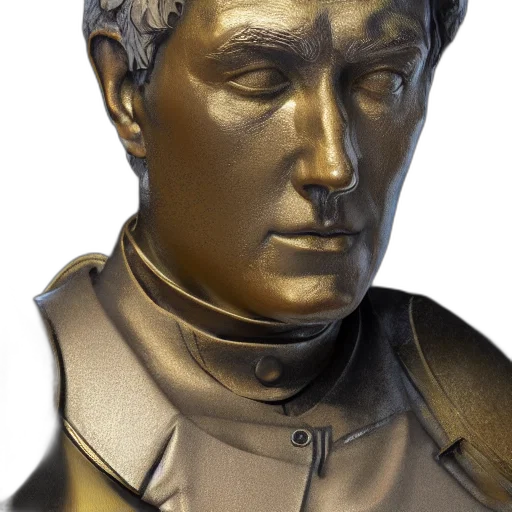 face, staff, photorealistic, 3d render, portrait, russia, bronze, statue transparent PNG cut-out