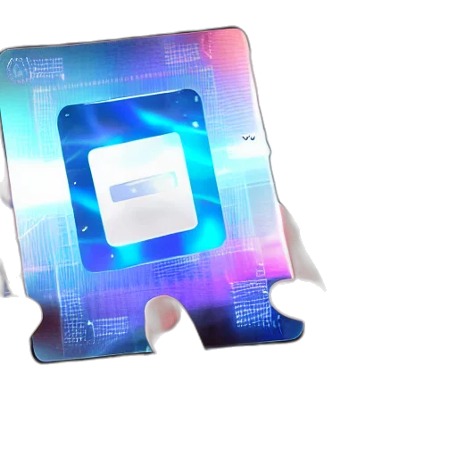 robot, 3d render, vaporwave, blue transparent PNG cut-out