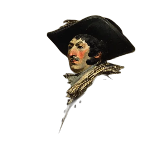 hat, face, mask, jacket, photorealistic, oil painting, concept art, watercolor transparent PNG cut-out