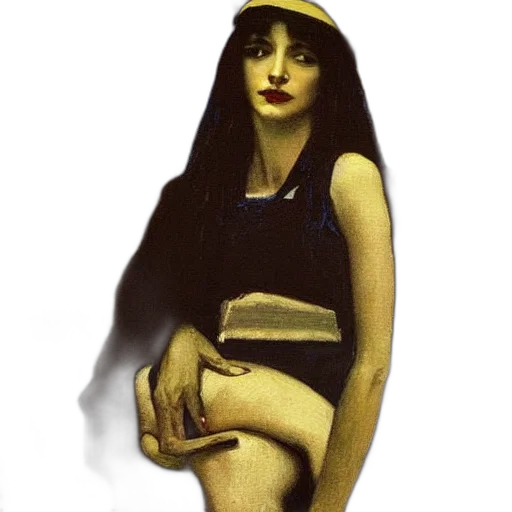 dress, hat, jewelry, face transparent PNG cut-out