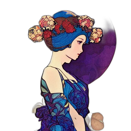 dress, jewelry, crown, fantasy art, pixel art, cartoon, concept art, blue transparent PNG cut-out