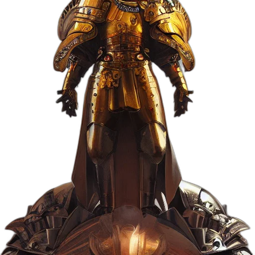 sword, crown, weapon, robot, concept art, fantasy art, 3d render, photorealistic transparent PNG cut-out
