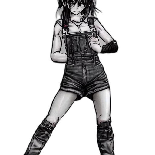 weapon, dress, staff, concept art, cartoon, comic book art, anime, monochrome transparent PNG cut-out