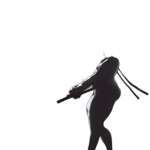 hair, weapon, creature, dress, concept art, anime, cyberpunk, 3d render transparent PNG cut-out