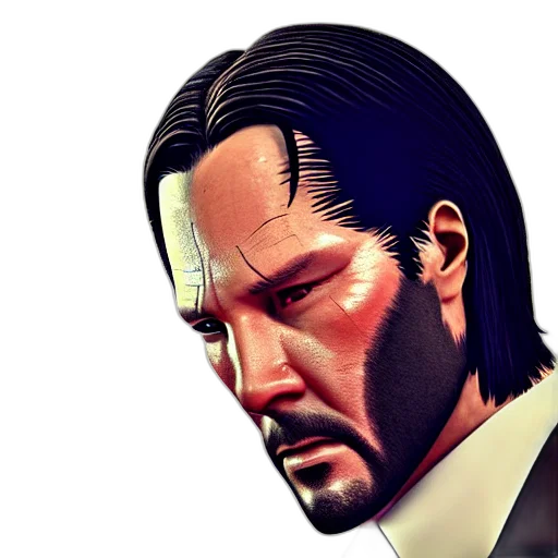 face, mask, weapon, staff, comic book art, photorealistic, concept art, 3d render transparent PNG cut-out