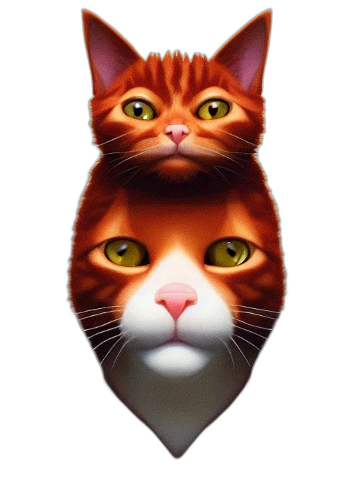 animal, face, mask, photorealistic, 3d render, concept art, pixel art, ginger transparent PNG cut-out