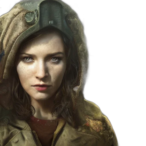 jacket, face, photorealistic, fantasy art transparent PNG cut-out