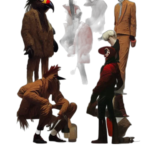 jacket, mask, creature, hat transparent PNG cut-out