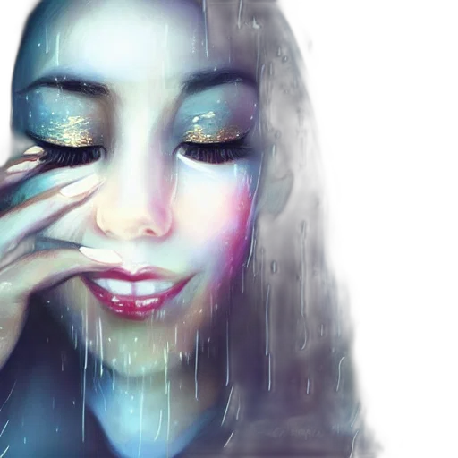face, mask, watercolor, photorealistic transparent PNG cut-out