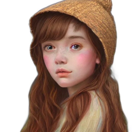 hat, face, mask, hair, photorealistic, oil painting, fantasy art, watercolor transparent PNG cut-out