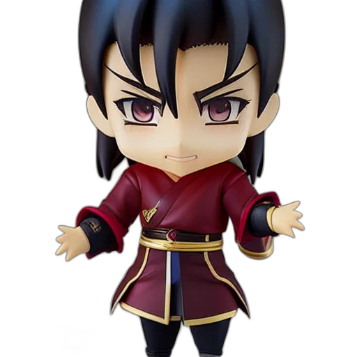 3d render, anime, cartoon, concept art, nendoroid, shang, tsung, figurine transparent PNG cut-out