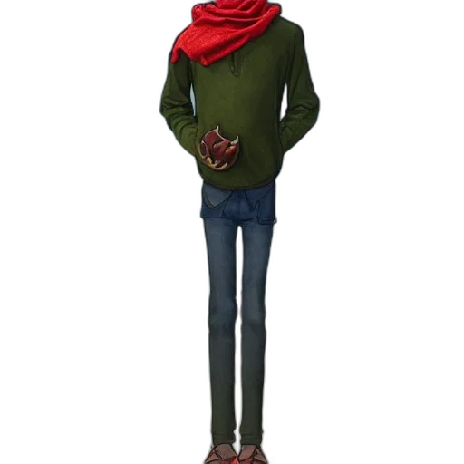 jacket, hat, mask, staff transparent PNG cut-out