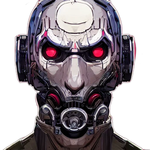 robot, mask, face, jacket transparent PNG cut-out