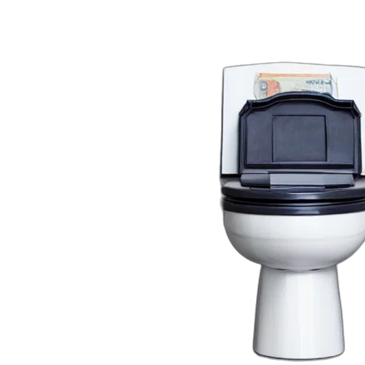 robot, 3d render, toilet, wallet transparent PNG cut-out