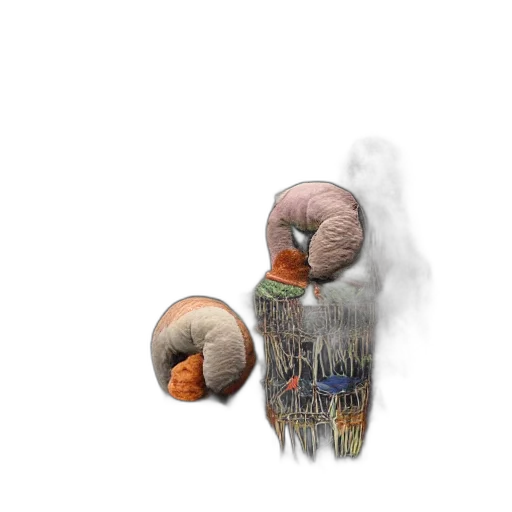 mask, hair, jacket, creature, concept art, 3d render, pixel art, photorealistic transparent PNG cut-out