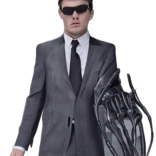robot, staff, jacket, weapon transparent PNG cut-out