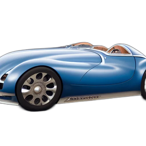 car, 3d render, concept art, photorealistic, cartoon, bugatti, type, atalante transparent PNG cut-out