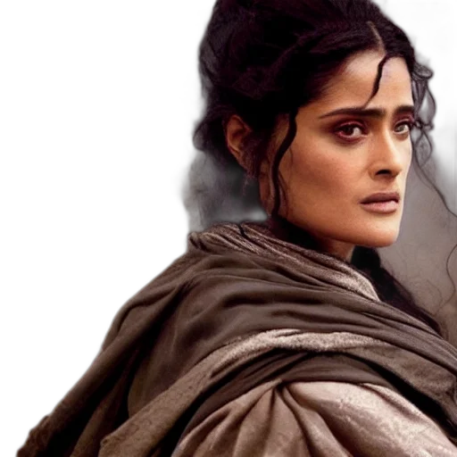 fantasy art, concept art, photorealistic, oil painting, epic, photo, salma, hayek transparent PNG cut-out