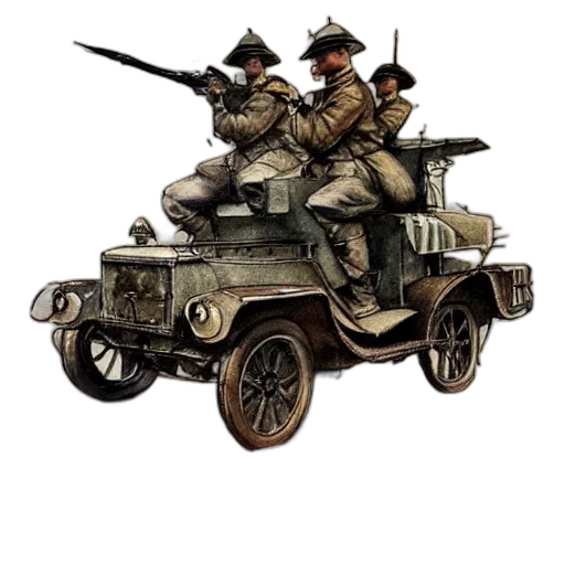 car, weapon, concept art, photorealistic transparent PNG cut-out