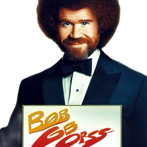 bob, ross, 007, promotional transparent PNG cut-out