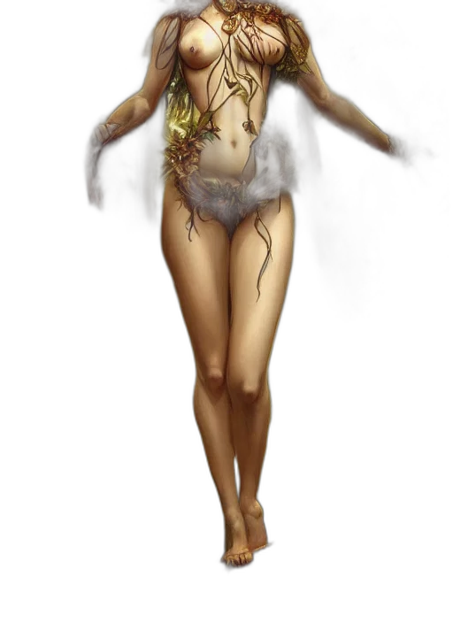 dress, jewelry, staff, mask transparent PNG cut-out