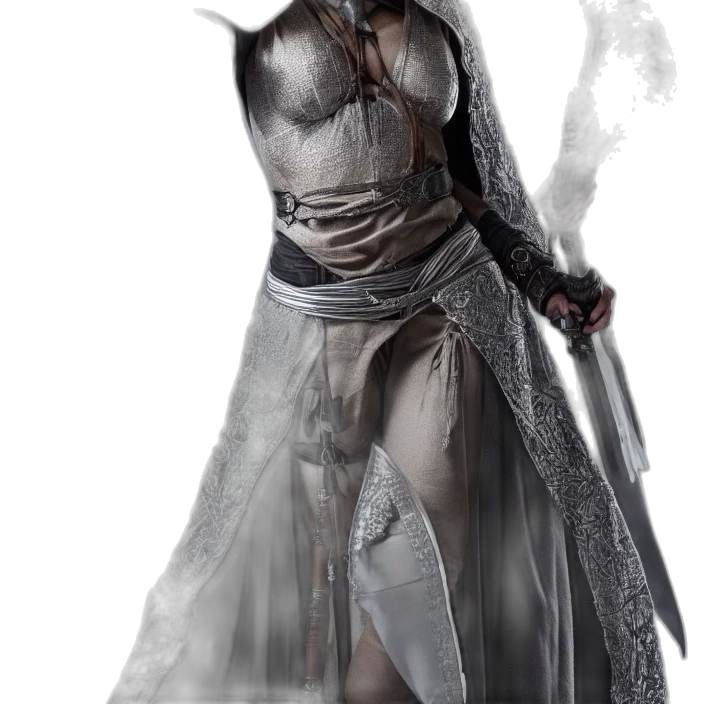 sword, dress, staff, dragon transparent PNG cut-out
