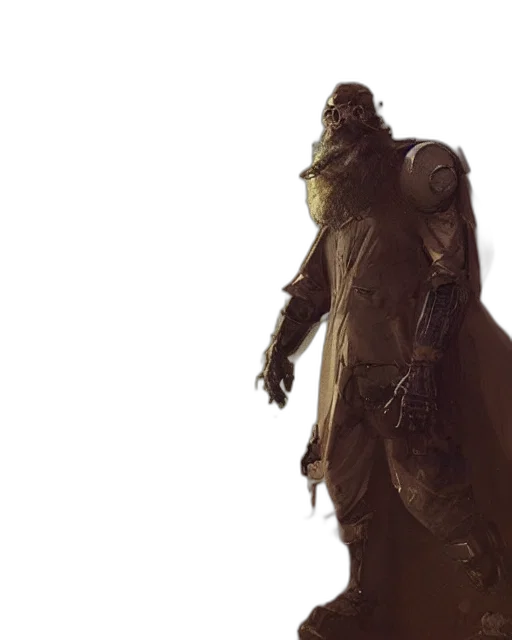 creature, staff, mask, face, concept art, fantasy art, 3d render, photorealistic transparent PNG cut-out