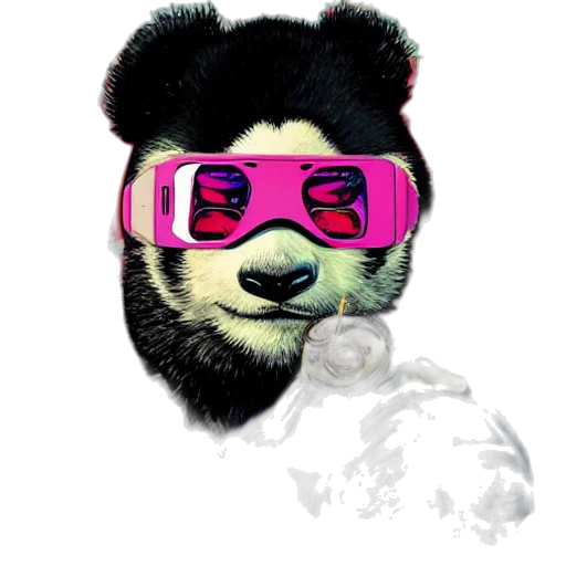 mask, animal, staff, vaporwave transparent PNG cut-out