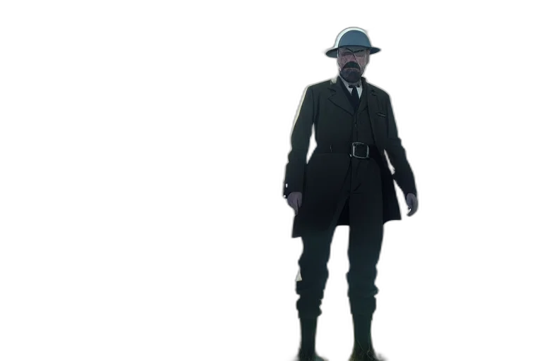 jacket, hat, staff, mask transparent PNG cut-out