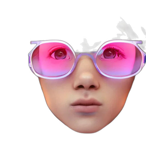 mask, face, vaporwave, 3d render, cyberpunk, concept art, pastel, neon transparent PNG cut-out