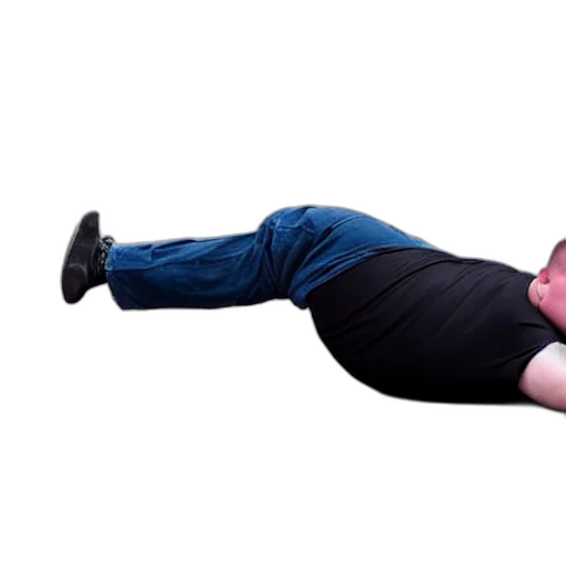 staff, creature, animal, obese, man, falls, over transparent PNG cut-out