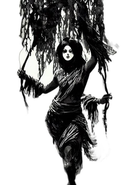 creature, staff, dress, mask, fantasy art, comic book art, concept art, pencil sketch transparent PNG cut-out