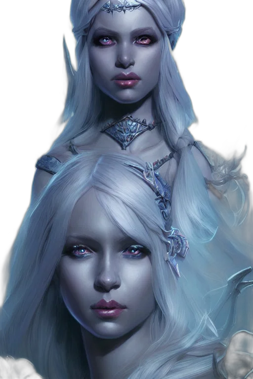 face, fantasy art, concept art, photorealistic, comic book art, blue, pastel, dark transparent PNG cut-out