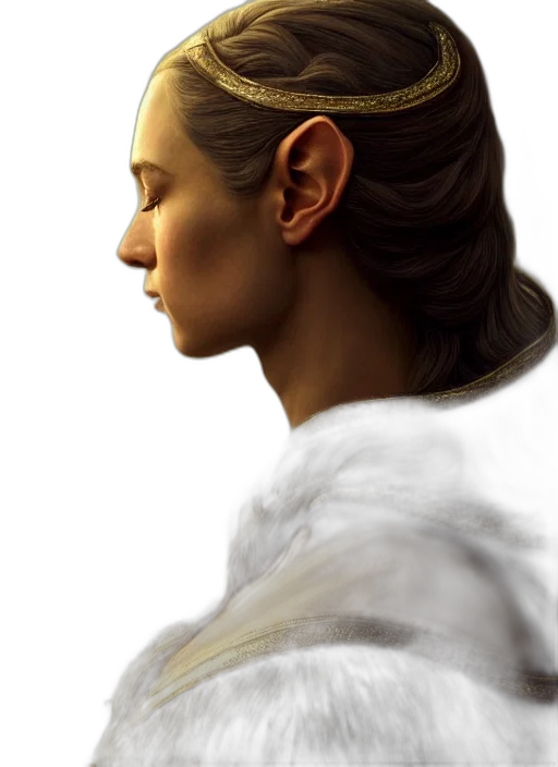 face, hair, crown, staff transparent PNG cut-out